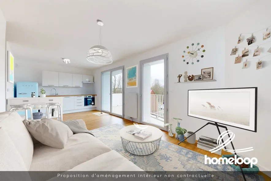 Appartement 3 pièces de 57 m² + balcon + parking - Marquette-lez-Lille