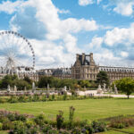 Famous Park "Jardin des Tuileries" with Ferris Wheel next to Louvre Museum